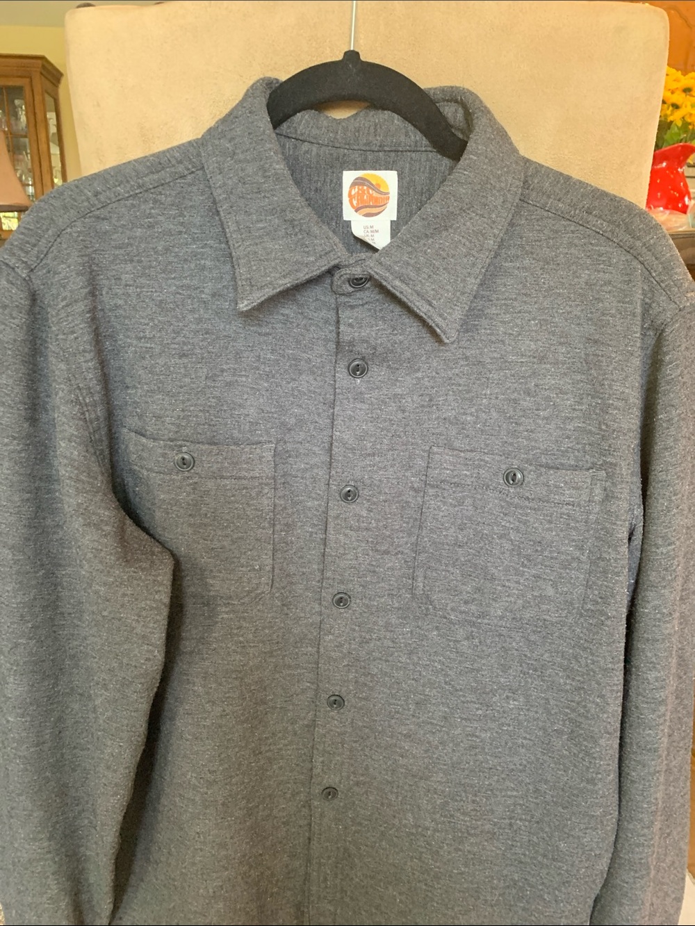 C&C California Men's Heather Gray Button-Front Shirt Jacket